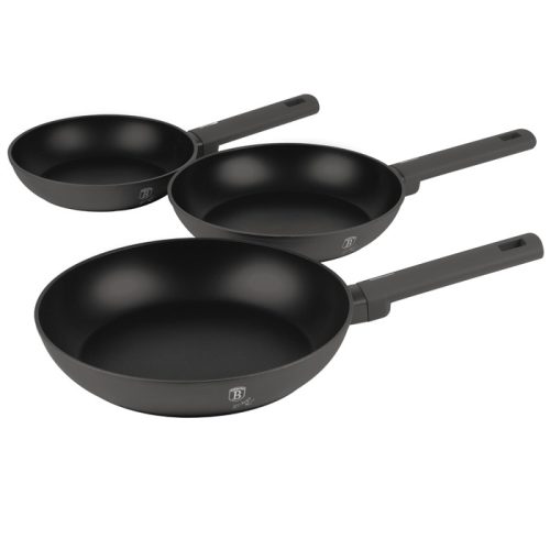 Berlinger Haus BH/8138 Antracit Collection serpenyő készlet, 3 részes, 20/24/28 cm, indukciós, titánPro bevonat, matt antracit