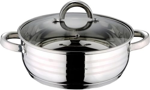 Blaumann BL-1504A Gourmet Line alacsony lábas fedővel, 28 x11.5 cm, 7liter, indukciós, rozsdamentes acél