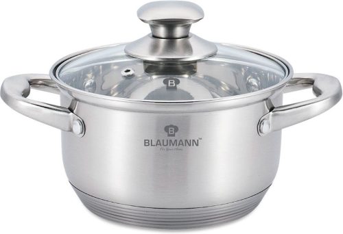 Blaumann BL-3457 Satin Gourmet Line magas lábas fedővel, 22 x 13 cm, 4,3 l, indukciós, rozsdamentes acél