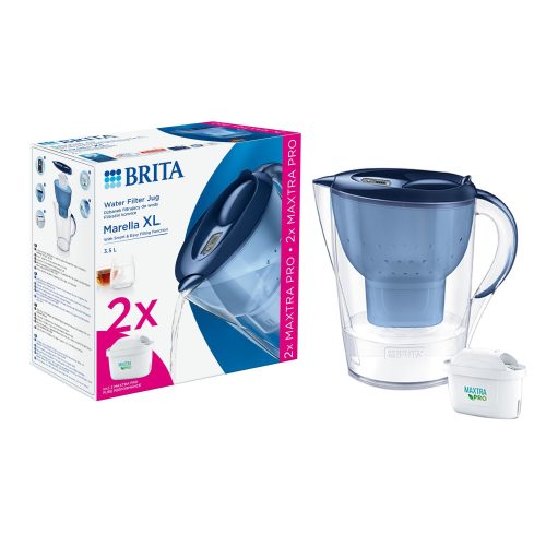 Brita BR1052786 Marella XL vízszűrő kancsó, kék, 2 db Maxtra Pro Pure Performance szűrőbetéttel