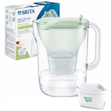 BRITA BR1055731 Style Eco vízszűrő kancsó + 1db PP Maxtra Pro szűrő patron, 2,4 L; púder zöld