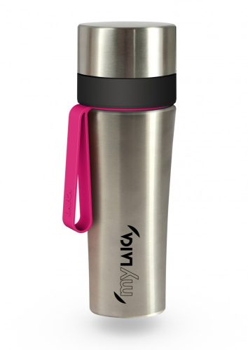 MyLaica vízszűrő kulacs, rozsdamentes, szálcsiszolt, 0,55 l, Fast Disk szűrőbetéttel, pink (BR60B06)