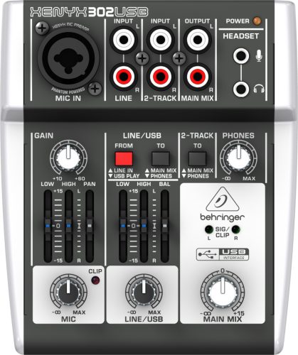 Behringer XENYX 302USB keverő 5 bemenettel
