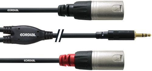 Cordial CFY 1, 8 WMM Y-adapter Szimmetrikus kábel Jack 3, 5 mm – 2x XLR papa