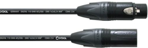 Cordial CPD 0.15 FM 3-5 0.15 m CDMX 234, NEUTRIK XLR mama 3-pólusú fekete /XLR papa 5-pólusú fekete.
