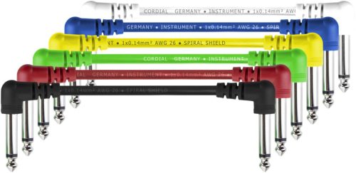 Cordial EI Pack 1 patch kábel csomag, jack 6,3 mm mono 90° / jack 6,3 mm mono 90°, 0,15 m