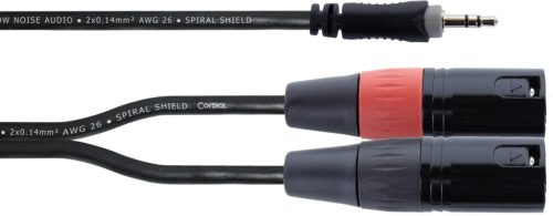 Cordial EY 1.5 WMM 1x jack 3,5 mm sztereó / 2x XLR papa, 1,5 m