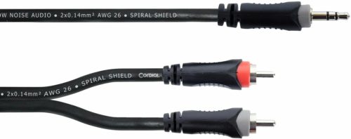 Cordial EY 3 WCC 1x jack 3,5 mm sztereó / 2x RCA, 3 m