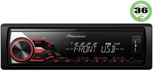Pioneer MVH-181UB USB/AUX Mechanika nélküli fejegység, DIN 1, piros