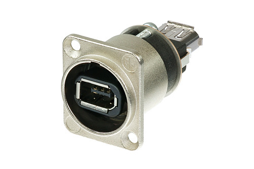 Neutrik NA1394-6 Firewire 6 IEEE 1394 6-pólusú érintkező mindkét végen, D-típusú nikkel ház.