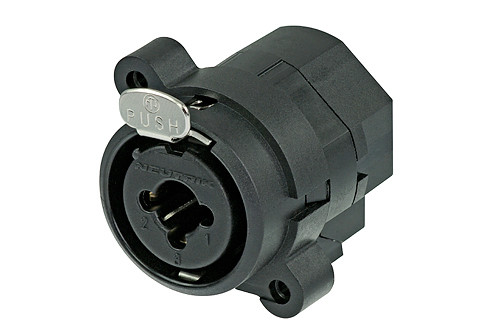 Neutrik NCJ6FI-S 3 pólusú XLR aljzat 6,3mm-es jack aljzattal kombinálva.