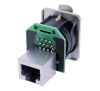 Neutrik NE8FDP RJ45 hálózati csatlakozó, fekete D-alakú fémkarima rögzítő zárral. Rögzítő csavarok mellékelve.