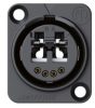 Neutrik NO2-4FDW-1-A vázcsatlakozó, 4 forrasztható érintkező, LC-Duplex áramátvezető foglalat, ház-föld érintkező, IP65