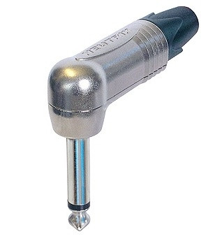 Neutrik NP2RX 6.3mm-es professzionális jobb-oldali phone dugasz, 2 pólusú, nikkel érintkezők, nikkel ház.