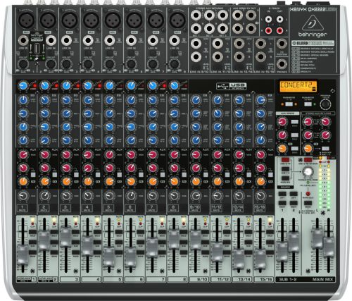 Behringer QX2222USB Xenyx keverő, effekt processzor, 2/2-Bus, 22csatorna, 8mikrofon bemenet, USB