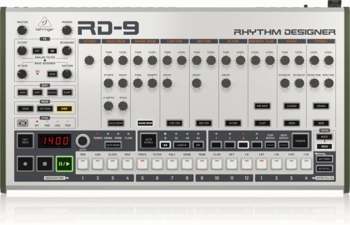 Behringer RD-9 Rhythm Designer analog/digitál dobgép, 11dob hang, 64 lépéses szekvenszer, USB