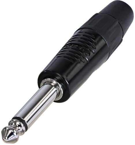 REAN Mono 6,3mm JACK fekete ház, ónozott érintkezők
