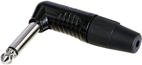 REAN Mono 6,3mm JACK, derékszögű fekete ház, ónozott érintkezők