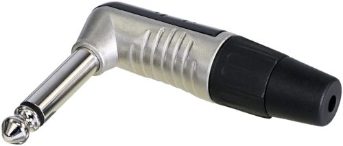 REAN Mono 6,3mm JACK, derékszögű krómozott ház, ónozott érintkezők
