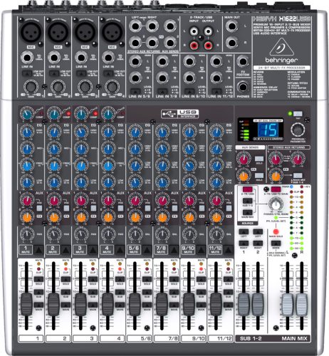 Behringer X1622USB Xenyx keverő, effekt processzor, 2/2-Bus, 16csatorna, 4mikrofon bemenet, USB