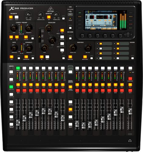 Behringer X32 Producer digitális keverő pult, 32csatorna, 25bus, 17fader, 5" TFT kijelző