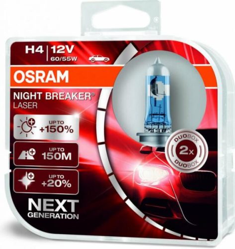 OSRAM Night Braker H4 IZZÓ 12V 55W 64193 NBL 2db/doboz