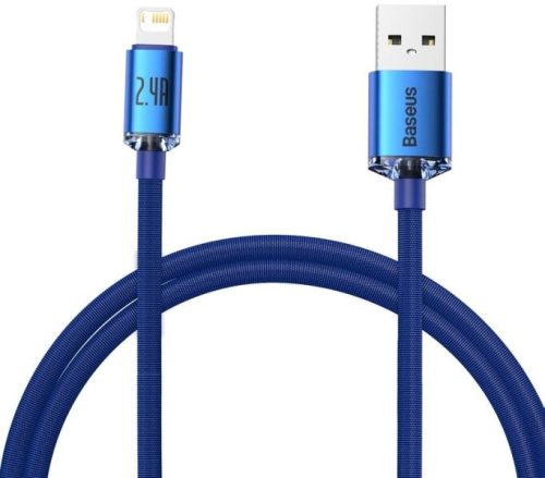 Baseus CAJY000103 Crystal Shine USB - Lightning kábel, 2,4 A, 2 méter, kék