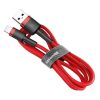 Baseus CALKLF-B09 Cafule 2.4A Lightning - USB kábel, 1 m (piros)