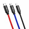 Baseus CAMLT-ASY01 3 az 1-ben USB-C / Lightning / Micro-USB kábel, 3.5A, 0.3 m (fekete)