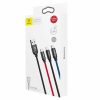 Baseus CAMLT-ASY01 3 az 1-ben USB-C / Lightning / Micro-USB kábel, 3.5A, 0.3 m (fekete)