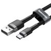 Baseus CATKLF-BG1 Cafule USB - USB-C kábel, 3A, 1 méter, szürke-fekete