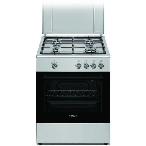 Tesla CG6400SX gáztűzhely, szikragyújtás, inox, 60 cm