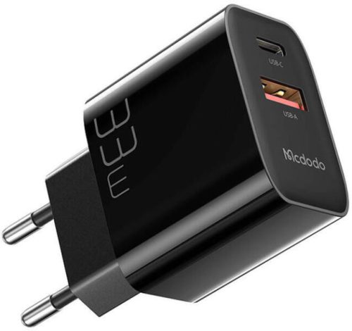 Mcdodo CH-0921 GaN 33W hálózati töltő, USB + USB-C, fekete