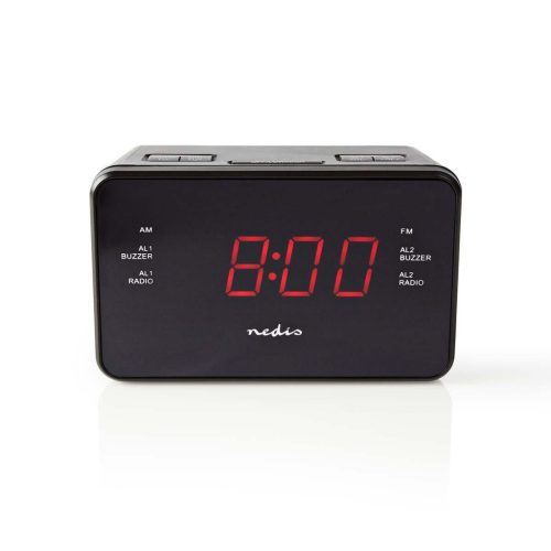 Nedis CLAR002BK ébresztőórás rádió, FM/AM, 0.9" LED kijelző, programozható, fekete