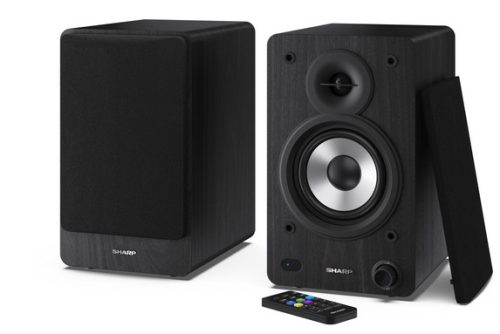 Sharp CP-SS30BK aktív polchangszóró, 2x30W, Bluetooth, USB, AUX, fekete