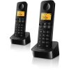 Philips D2602B/53 DECT telefon, 2 kézibeszélő, kihangosítható, hívóazonosítás, 550mAh akku, fekete