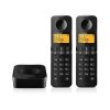 Philips D2602B/53 DECT telefon, 2 kézibeszélő, kihangosítható, hívóazonosítás, 550mAh akku, fekete
