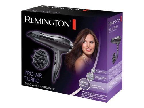 Remington D5220 PRO-Air Turbo hajszárító, 2400Watt, akár 90km/h, 3hőfok, 2sebesség, hideg levegő, ionos, diffúzor, szürke