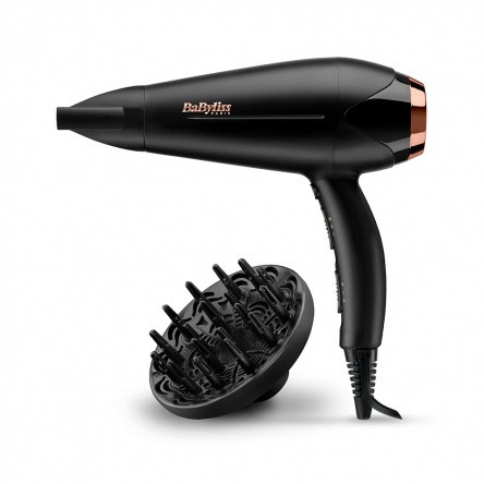 BaByliss D570DE Ionos hajszárító, kerámia bevonat, 2200W, Fekete/Rose gold
