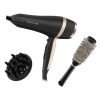 Remington D6940GP Salon Smooth hajszárító csomag, 2100Watt, akár 100km/h, 3hőfok, 2sebesség, hideg levegő, ionos, diffúzor, tárolótáska, fekete -arany