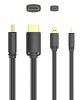 Vention micro HDMI/M -> HDMI/M (4K,HD,fekete), 3m, kábel