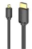 Vention micro HDMI/M -> HDMI/M (4K,HD,fekete), 3m, kábel
