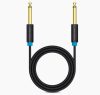 Vention 6.5mm jack/M -> 6.5mm jack/M, (audio,fekete), 10m, kábel