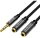 Vention 3.5mm jack/M -> 2*3.5mm jack/F, (szövet, stereo splitter, fekete), 0,3m, kábel