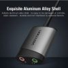 Vention USB 2.0 -> 3.5mm/F (külső, szürke), 0,15m, hangkártya