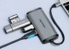 Vention USB-C -> HDMI/3*USB3.0/RJ45/PD, ( 6-1,szürke), 0,15m, konverter