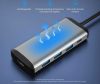 Vention USB-C -> HDMI/3*USB3.0/RJ45/PD, ( 6-1,szürke), 0,15m, konverter