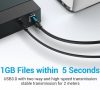 Vention USB-A 3.0/M -> USB-B/M, (PVC,fekete), 3m, kábel
