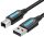 Vention USB-A 2.0/M -> USB-B/M, (PVC, fekete, nyomtatókábel, printerkábel), 10m, kábel