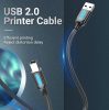Vention USB-A 2.0/M -> USB-B/M, (PVC, fekete, nyomtatókábel, printerkábel), 10m, kábel